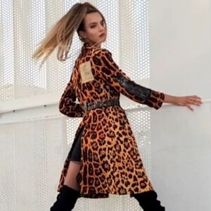 Avangard Coat Designer Jacket Artisan Distressed Animal Print Upcycled Clothing